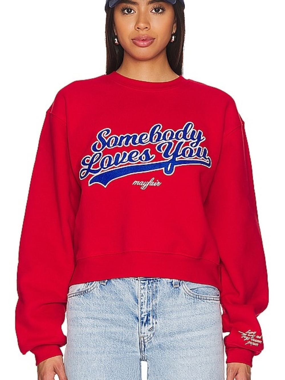 Red 'Somebody Loves You' Crewneck Sweatshirt